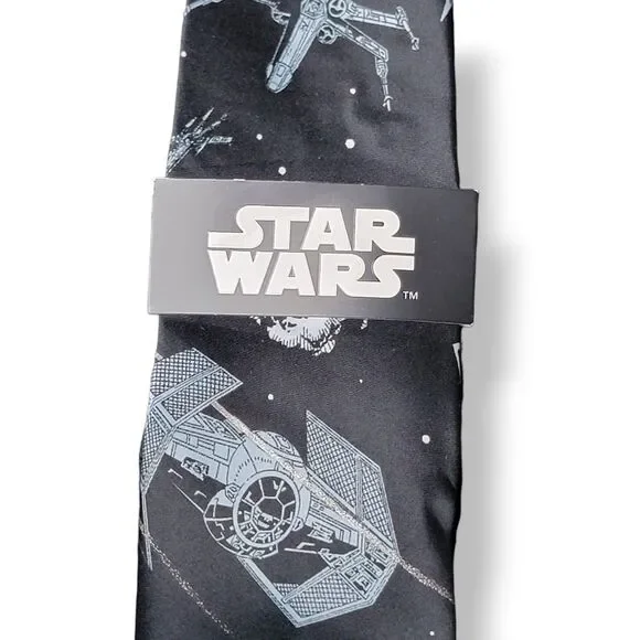 Star Wars Tie Men's Necktie Starfighters Space Battle Standard Lucasfilm NWT - Picture 2 of 7